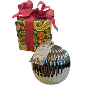 Silver Ornament Sand + Fog FRAZIER FIR Candle -  Gift Wrapped